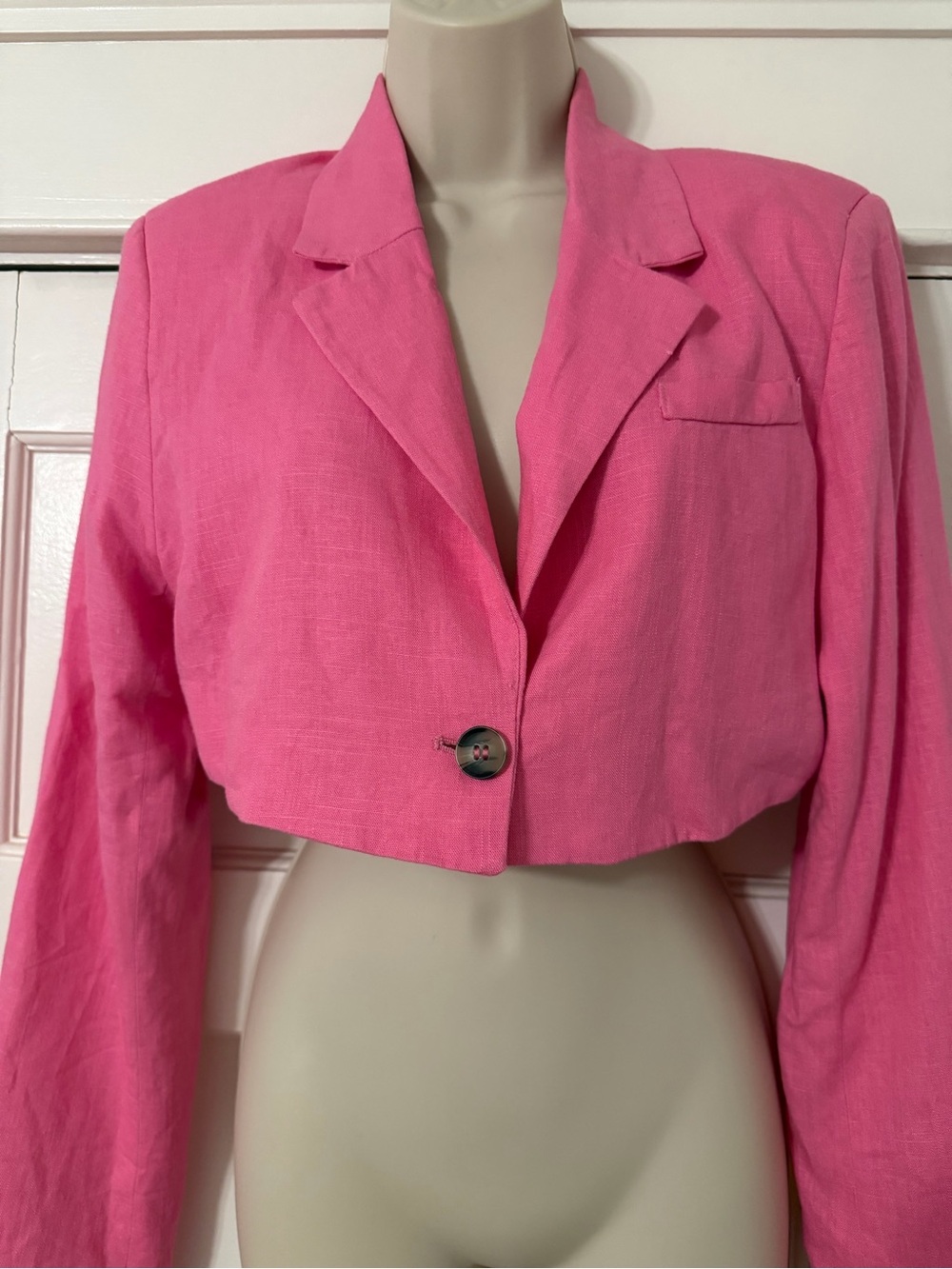 H&M Cropped Hot Pink Women's Blazer Jacket